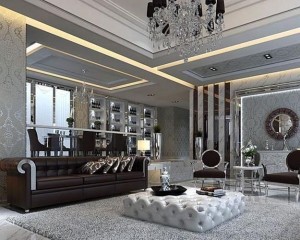 living room grey w tufted