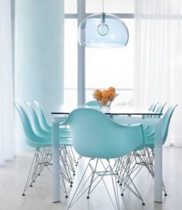 eames dining blue