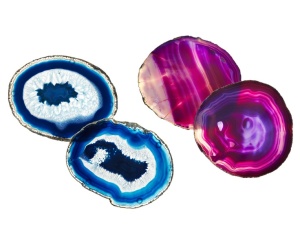 Bold Color Agate disks for coasters or candels
