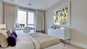 Framed TV white modern bedroom